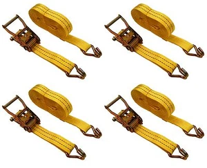 4PK 1.5" x 27' 4000 Lb Correas de Trinquete Gancho J Atarres - Imagen 1 de 2
