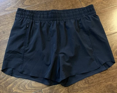 Pantalones Cortos Athleta Niña Talla XXL/16 Forrados Negros 2.5" Bolsillos Frontales con Cremallera Foto 1 de 4