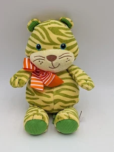 First Main Tiger Cat Plush Baby Bright Green 9 Inch 2014 Stuffed Animal Toy - Picture 1 of 9