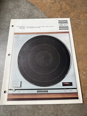 Tocadiscos Original Panasonic Modelo SP-10 2 Velocidades Hi Fi Color Folleto Especificaciones! Foto 1 de 4