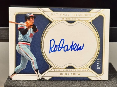 ROD CAREW #/99 SP ¡AUTO! Panini National Treasures 2025 en tarjeta Twins Legend Foto 1 de 2