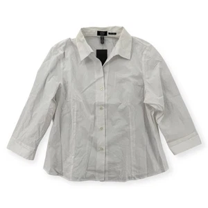Jones New York Easy Care Shirt Womens XL 3/4 Sleeve Button Up White Top NWT - Picture 1 of 9