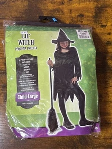 Lil’ Wicked Witch Halloween Costume Black Gothic Dress Up Child Girls Sz L 12-14 - Picture 1 of 4