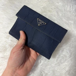 PRADA Tessuto Logo Plate Nylon Trifold Wallet Purse - Picture 1 of 21