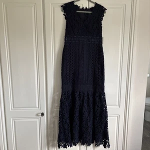 Stunning Phase 8 Dress. Navy Lace With Beaded Waist. 14. RRP £325 - Picture 1 of 11