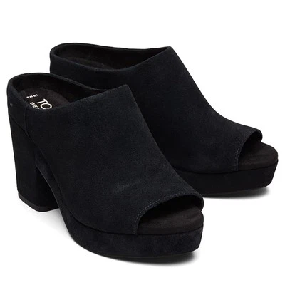 Zapatilla con cuñas para mujer TOMS en gamuza negra talla 7,5 M Foto 1 de 4