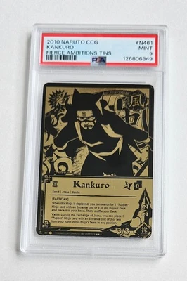 Kankuro PSA 9 Naruto CCG N461 Fierce Ambitions Tins Black Gold Foil Bandai 2010 - Image 1 of 3