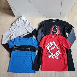 Champion Shirt Lot Boys L XL Clothing 4pc Long Sleeve Hoodie Athletic School Tee - Picture 1 of 5