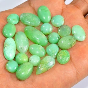 21 Pcs 121Cts Natural Chrysoprase Cabochon Loose Gemstone Lot 22x10 9x9mm #15931 - Picture 1 of 6