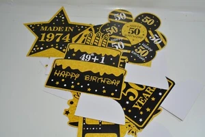 9 Pcs 50th Birthday Tabletop - Black Gold 50th Birthday Party Decorations New - Picture 1 of 2