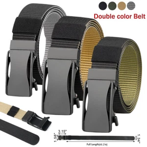 Mens Ratchet Belt Reversal Stretch Nylon For Mens Golf Sport Hiking Casual Pants - Picture 1 of 20
