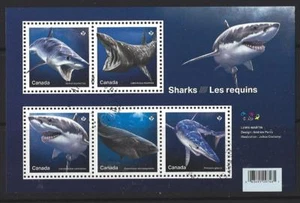 CANADA 2018 SHARKS MINIATURE SHEET FINE USED - Picture 1 of 1