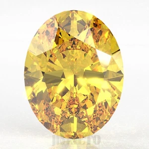 VVS1 Yellow Oval Lab Grown Diamond Fancy Loose CVD HPHT Diamonds For Jewelry - Picture 1 of 3
