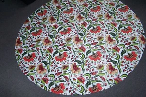 Printed Fabric Tablecloth 60" Round Beautiful with Flowers and Butterflies NEW - Picture 1 of 6