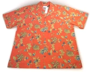 Raga Man Camp Hawaiian Shirt Adult XXL Fairy Preppy Tropical Orange Button New - Picture 1 of 13