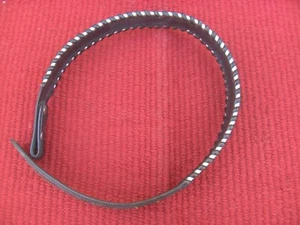 Vintage CIRCLE Y LEATHER SILVER LACED Western Belt size 28 - Picture 1 of 8