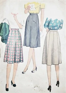 McCalls 5109 Pattern Skirts Waist 28 Complete Vintage 1943 - Picture 1 of 5