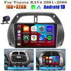 Android 13 Car Stereo Radio Gps Player Carplay Para Toyota Rav4 2001-2006+Cámara