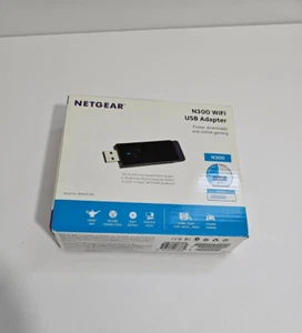 Netgear WNA3100-100ENS WiFi USB Adapter N300 New with Cable and Desktop Dock - Picture 1 of 4