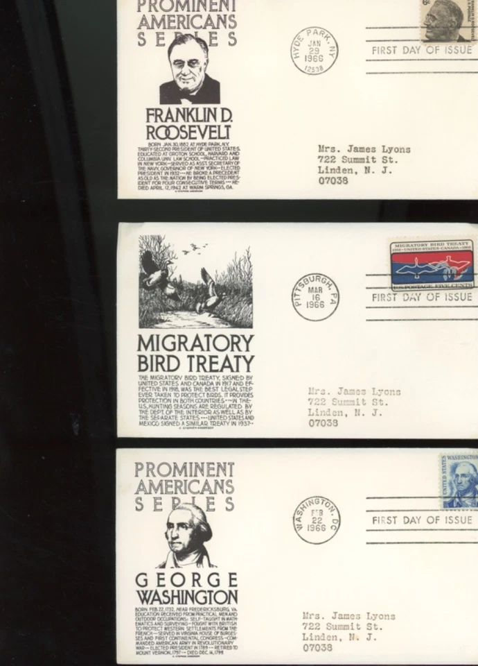 CS Anderson Cachets fdc 72  set d  (ip - Image 1 of 4