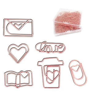 BTSFTOGET 210 Pcs Rose Gold Cute Paper Clips Assorted Sizes and Shapes of Hea... - Picture 1 of 7
