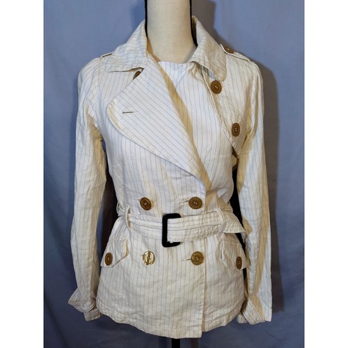 OFF WHITE Joe's Giacca stile trincea a righe bianche