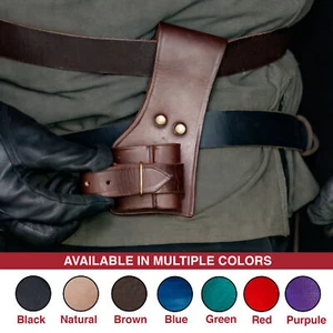 Adjustable Medieval Leather Sword Frog Dagger Holster FOR Renaissance Fair& LARP - Picture 1 of 49