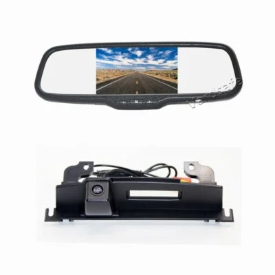 Car Handle Reverse Parking camera + Clip-on Mirror Monitor for NISSAN TIIDA 2008 - Image 1 of 4
