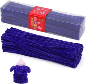 Pipe Cleaners, 200 Pcs Violet Purple Pipe Cleaners Craft Set, Solid Color Chenil - Picture 1 of 7