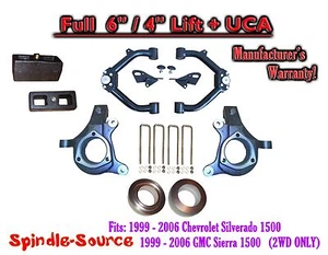 FULL Spindle 6" Lift Kit 6"/4" NBS+UCA FOR 99-07 Chevy Silverado GMC Sierra 1500 - Picture 1 of 1