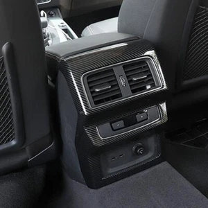 Carbon fiber Matte For Audi Q5 2018-2020 Rear Console Air Vent Outlet Cover Trim - Picture 1 of 24