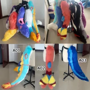 Fursuit Pelo Largo Husky Zorro Mascota Fiesta Halloween Piel Juego de Rol Cola - Imagen 1 de 6