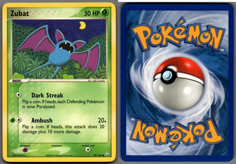 2004 Pokemon, EX Team Rocket Returns, #82/109 Zubat, Common (b) - Image 1 of 1