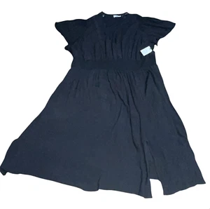 New With Tags Women´s Terra & Sky Surplice Midi Dress Plus Size 4X  Black - Picture 1 of 9
