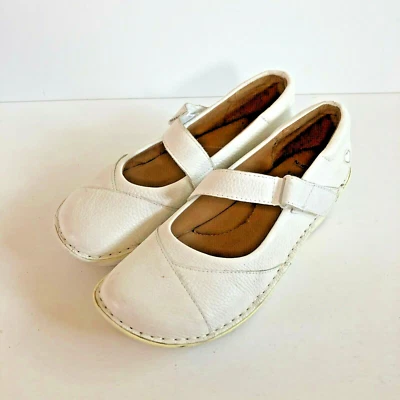 Nurse Mates Womens Sz 8.5 Grady Pillowtop White Pebbled Leather Mary Jane Shoes - Image 1 of 4