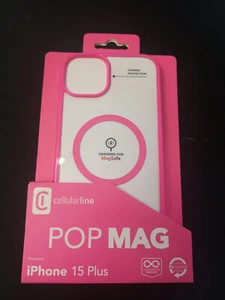 Custodia Cover Cellular line Pop Mag Magsafe iPhone 15 Plus rosa - Foto 1 di 1
