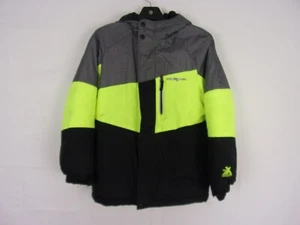 Zero X Posur Front Zip Puffer Coat SIZE: 10/12 Youth GRAY/LIME GREEN/BLACK - Picture 1 of 3