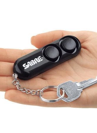 Sabre PA-01 Personal Alarm With Key Ring, Plastic, Black