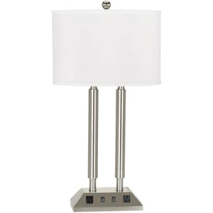 CAL Lighting & Accessories LA-2004DK-1RBS Hotel Desk Lamp Brushed Steel - Picture 1 of 1