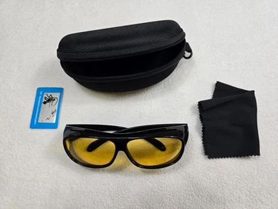 Gafas de conducción de visión nocturna con lentes amarillas con estuche rígido negro Foto 1 de 2