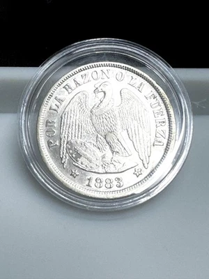 1883 Chile 🇨🇱 Silver Peso (A2159) - Image 1 of 2