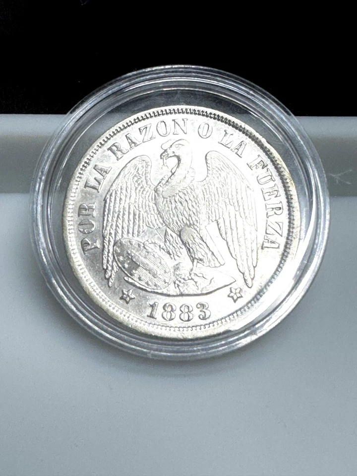1883 Chile 🇨🇱 Silver Peso (A2159) - Image 1 of 2