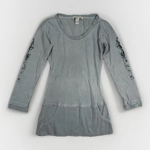 Vintage Y2K Grunge Tattoo Sleeve Forever 21 Thermal Whimsigoth Womens Sz S Top - Picture 1 of 7
