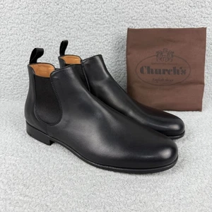 Churchs Boots Womens 9.5 / UK 6.5 Shoes Black Danzey Chelsea Leather Unisex - Picture 1 of 11