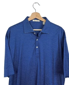Polo golf Peter Millar uomo grande doppia cotone mercerizzato righe blu - Foto 1 di 4