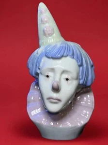 Vintage 7" Triste Payaso Meico Porcelana Sueños Bufón Arlequín Paul Sebastian CABEZA - Imagen 1 de 6