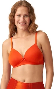 Naturana Bra Soft Cup Padded Bra 5166 Non Wired T Shirt Bra Orange Saffron 36C - Picture 1 of 7