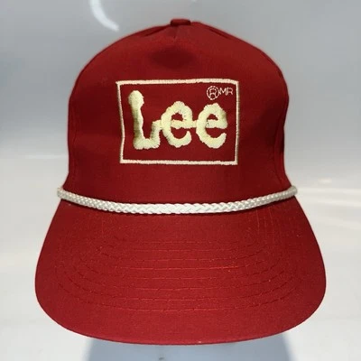 Vintage Lee Red Rope Dad Hat Leather Strap Back Cap - Image 1 of 4
