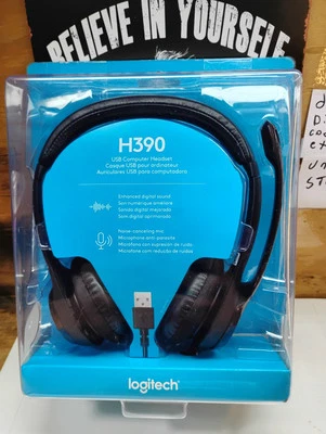 New Logitech H390 USB Computer Headset Noise Cancelling Mic  - Image 1 of 2