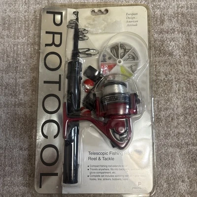 Juego de carretes y aparejos telescópicos para caña de pescar Protocol nuevos en paquete Foto 1 de 4